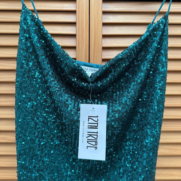 NWT 12th Tribe Sparkly green dress size small - Picture 7 of 7
